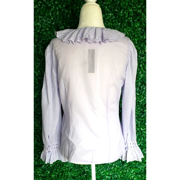 28. J.Crew Embroidered ruffle-collar top with eyelet - Picture 4 of 6